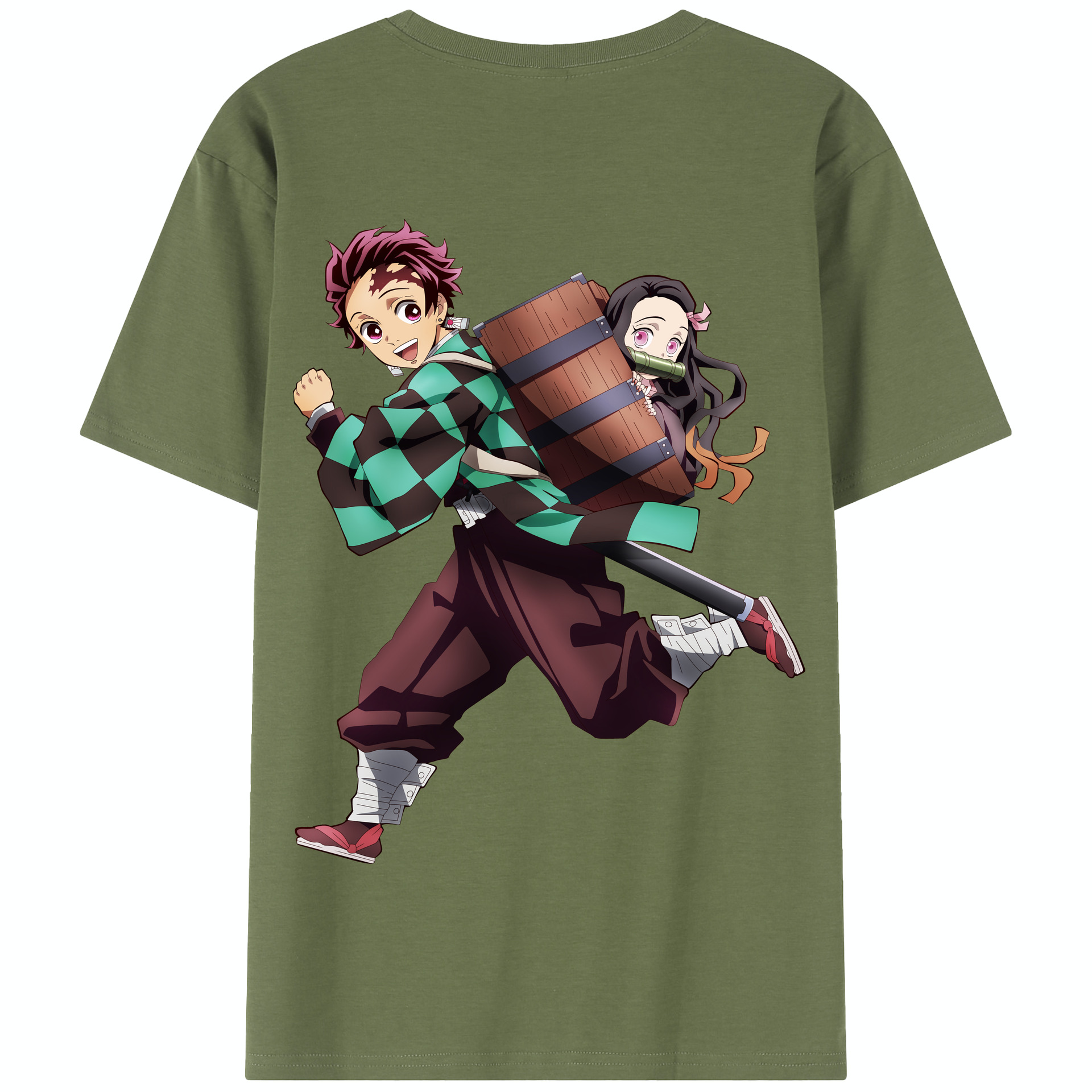 （画像用） 鬼滅の刃 竈門 炭治郎／かまど たんじろう Kamado Tanjirou 綿100％半袖Tシャツ（背面プリント）